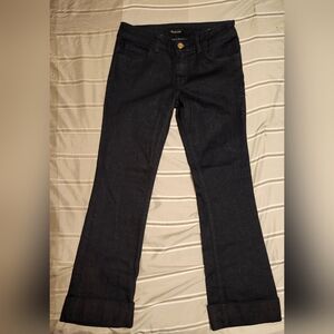 MOSSIMO DUTTI Black Ankle Rolled Cuffs Button/Zip Closure Capri Jeans Size 4
